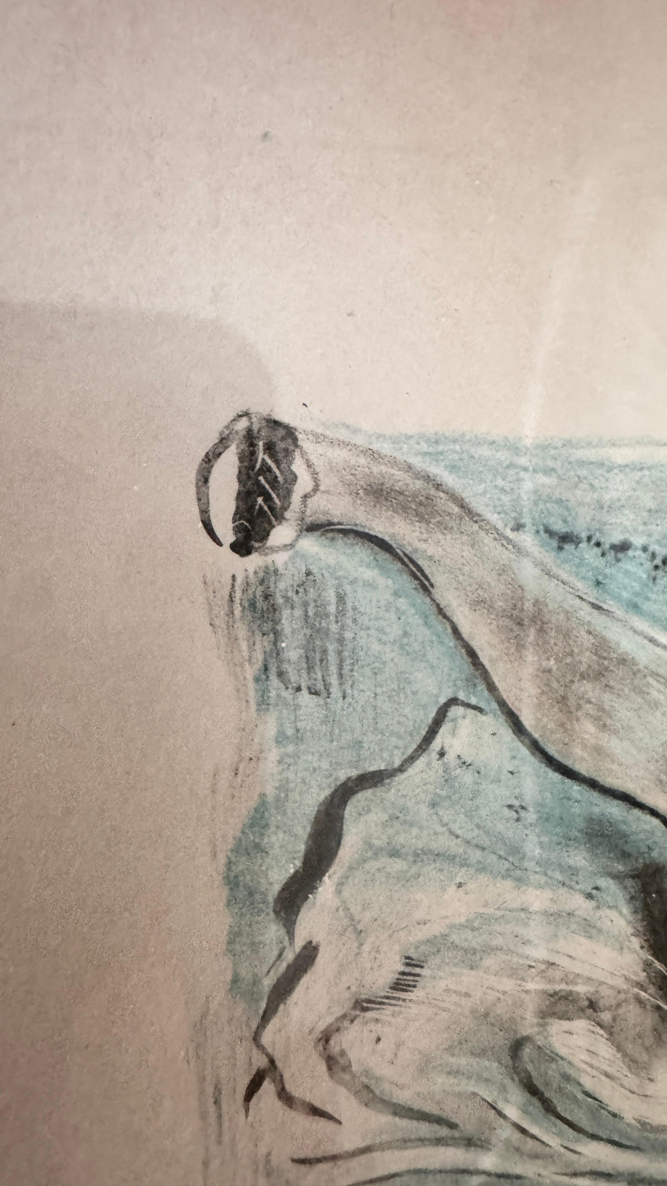 Lavis and Pencil Drawing by Emilio Grau Sala – Signed and Annotated – Circa 1950 3