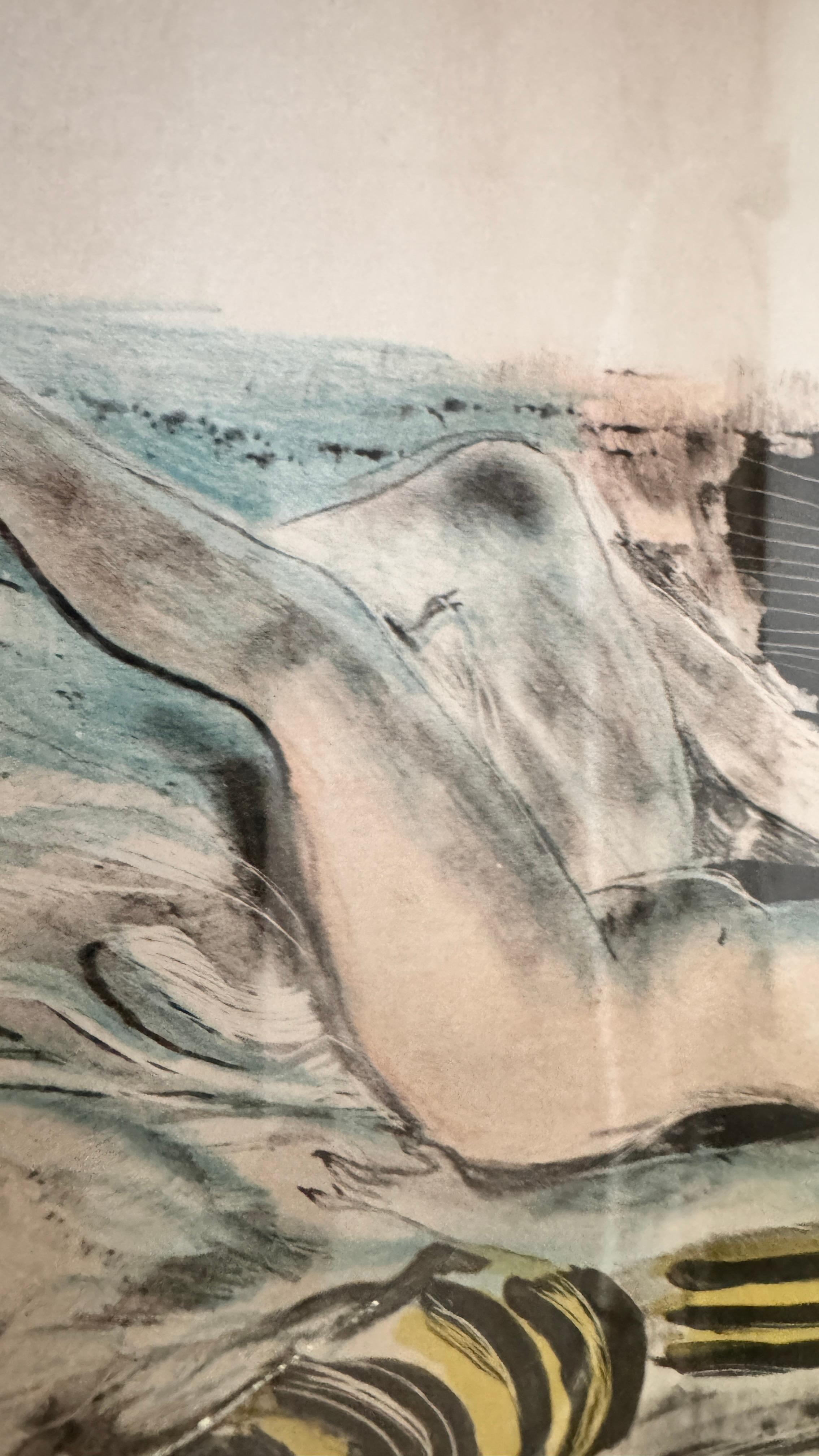 Lavis and Pencil Drawing by Emilio Grau Sala – Signed and Annotated – Circa 1950 4