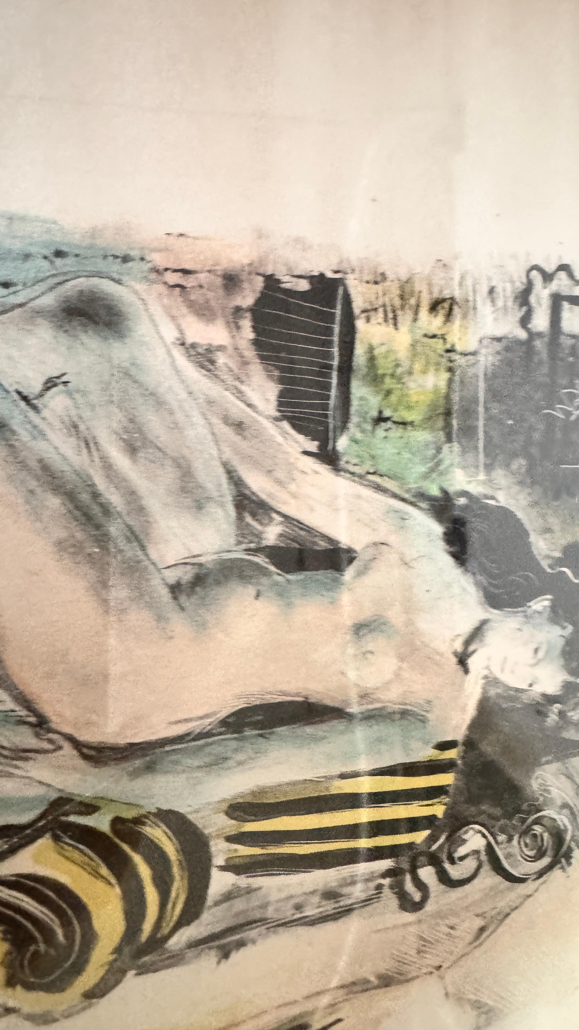 Lavis and Pencil Drawing by Emilio Grau Sala – Signed and Annotated – Circa 1950 5