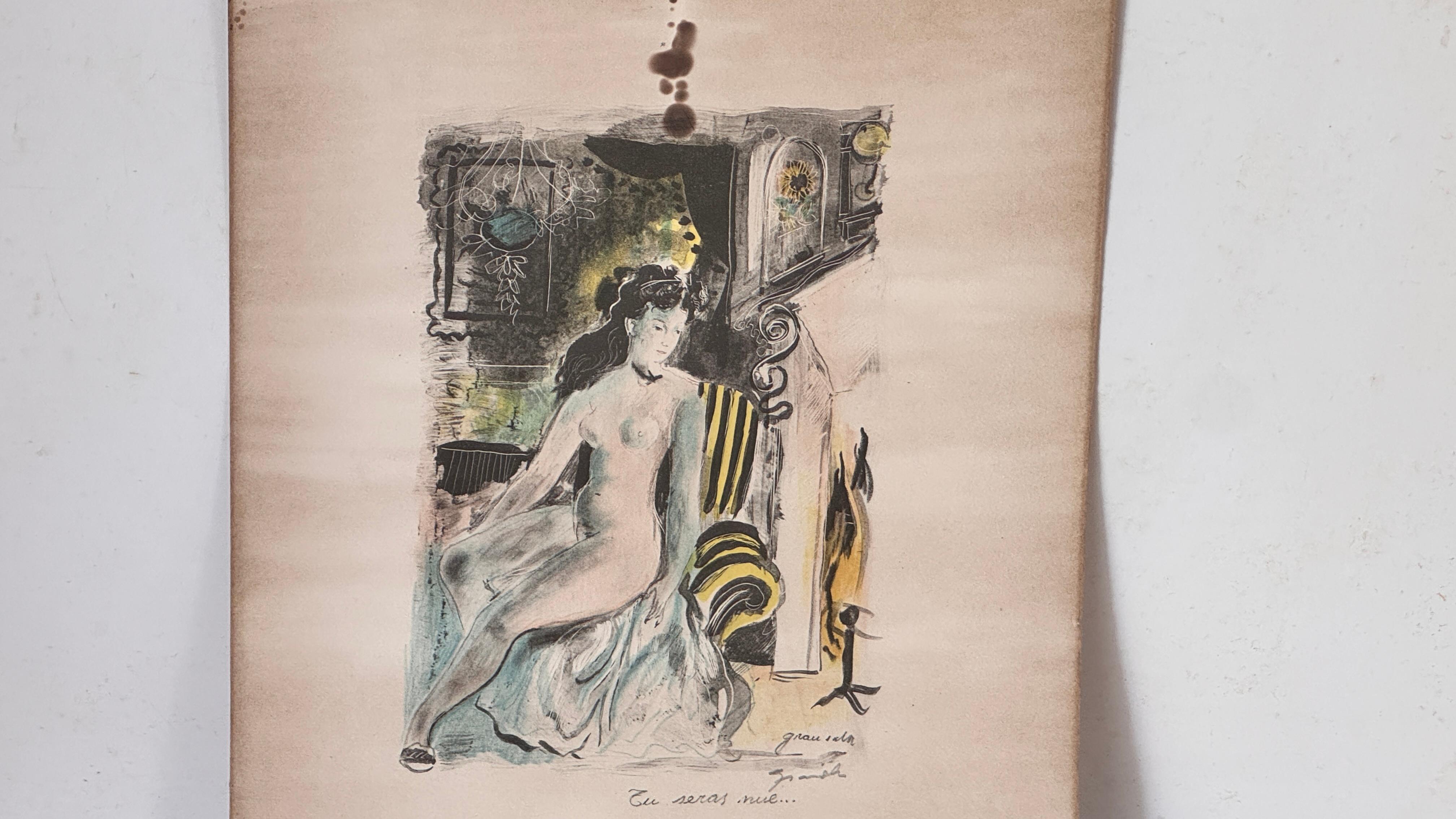 Lavis and Pencil Drawing by Emilio Grau Sala – Signed and Annotated – Circa 1950
Description:
This is an original lavis and pencil artwork by Emilio Grau Sala (1911–1975), signed and annotated by the artist. It was created in the 1950s.

The work