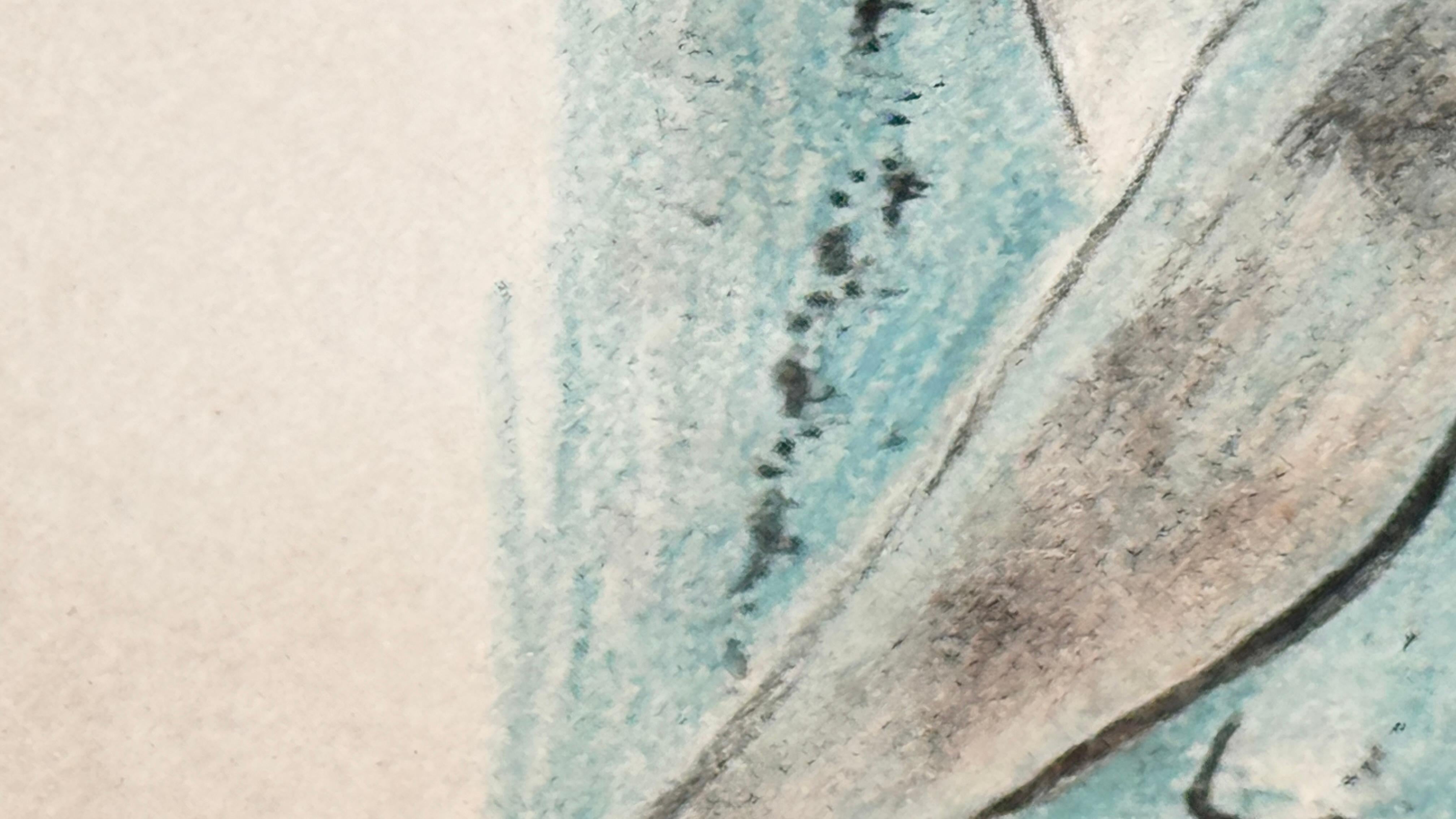Paint Lavis and Pencil Drawing by Emilio Grau Sala – Signed and Annotated – Circa 1950 For Sale