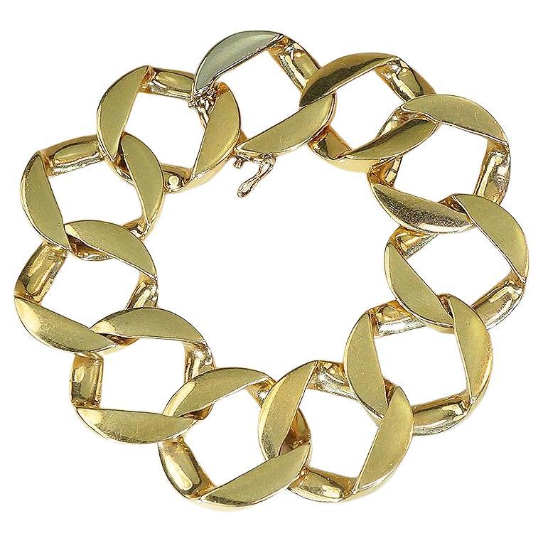 1960s Heavy Gold Link Bracelet at 1stDibs heavy link bracelet, heavy gold bracelet, heavy gold