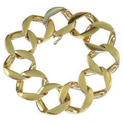 Lavish Heavy Mid-Century Gold Curb Link Bracelet
