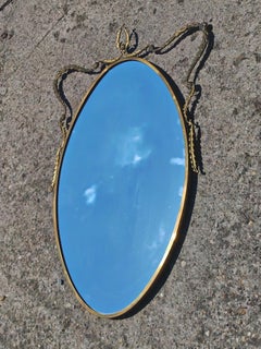 Lavish Hollywood Regency Mirror in brass, Italy 1940s