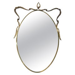 Lavish Hollywood Regency Mirror in brass, Italy 1940s