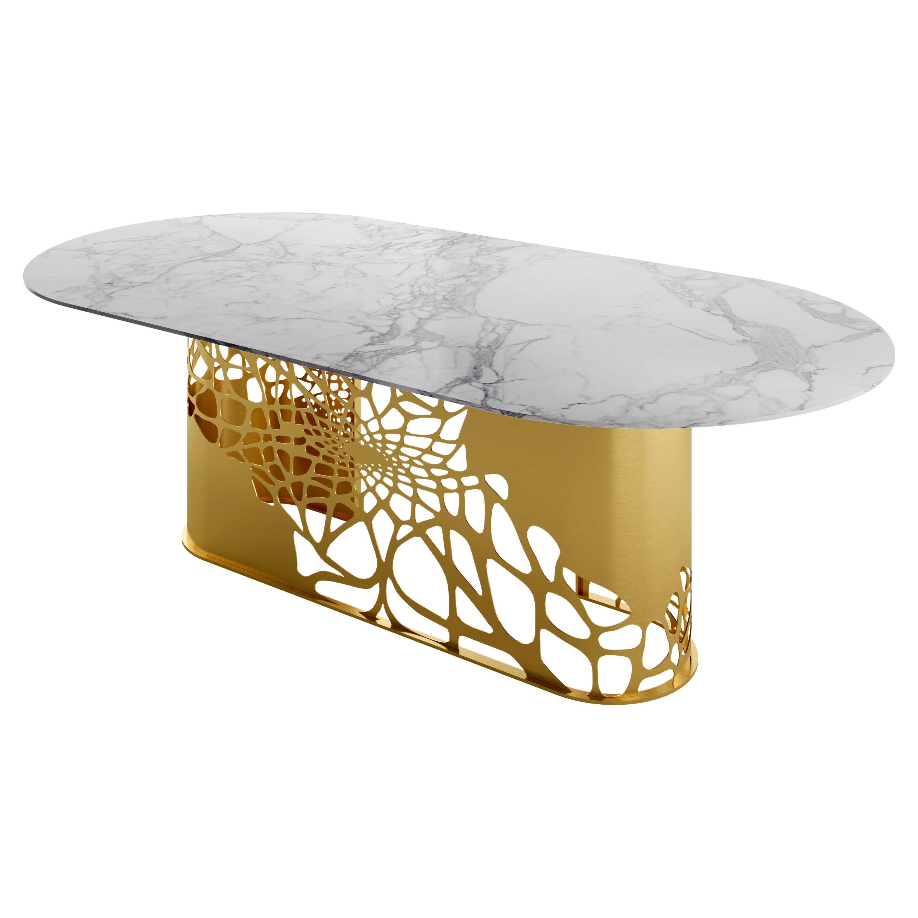 Lavish Ibiza Marble Dining Table by Memoir Essence For Sale