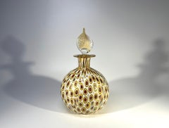 Lavish, Intricate Golden Millefiori Italian Glass Perfume Bottle 20th Century