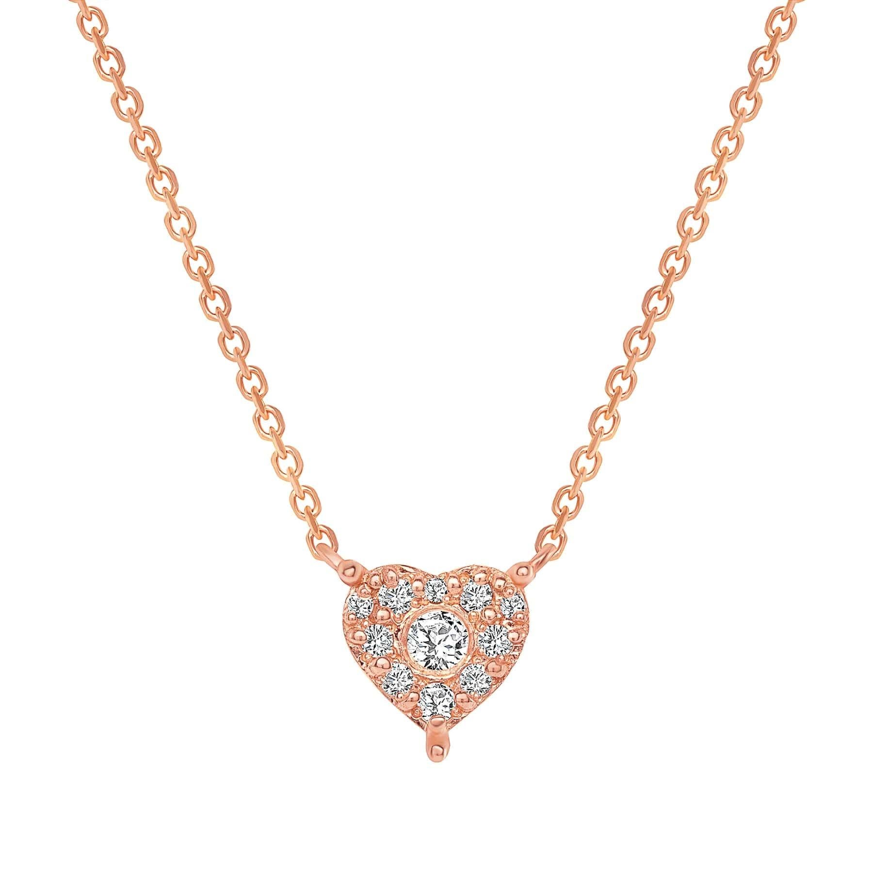 Modern Diamond Heart Cluster 14K Gold Pendant Necklace For Sale