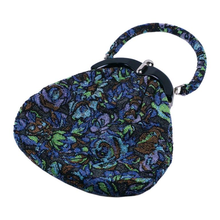 Lavishly Beaded Pouch with Bakelite Frame