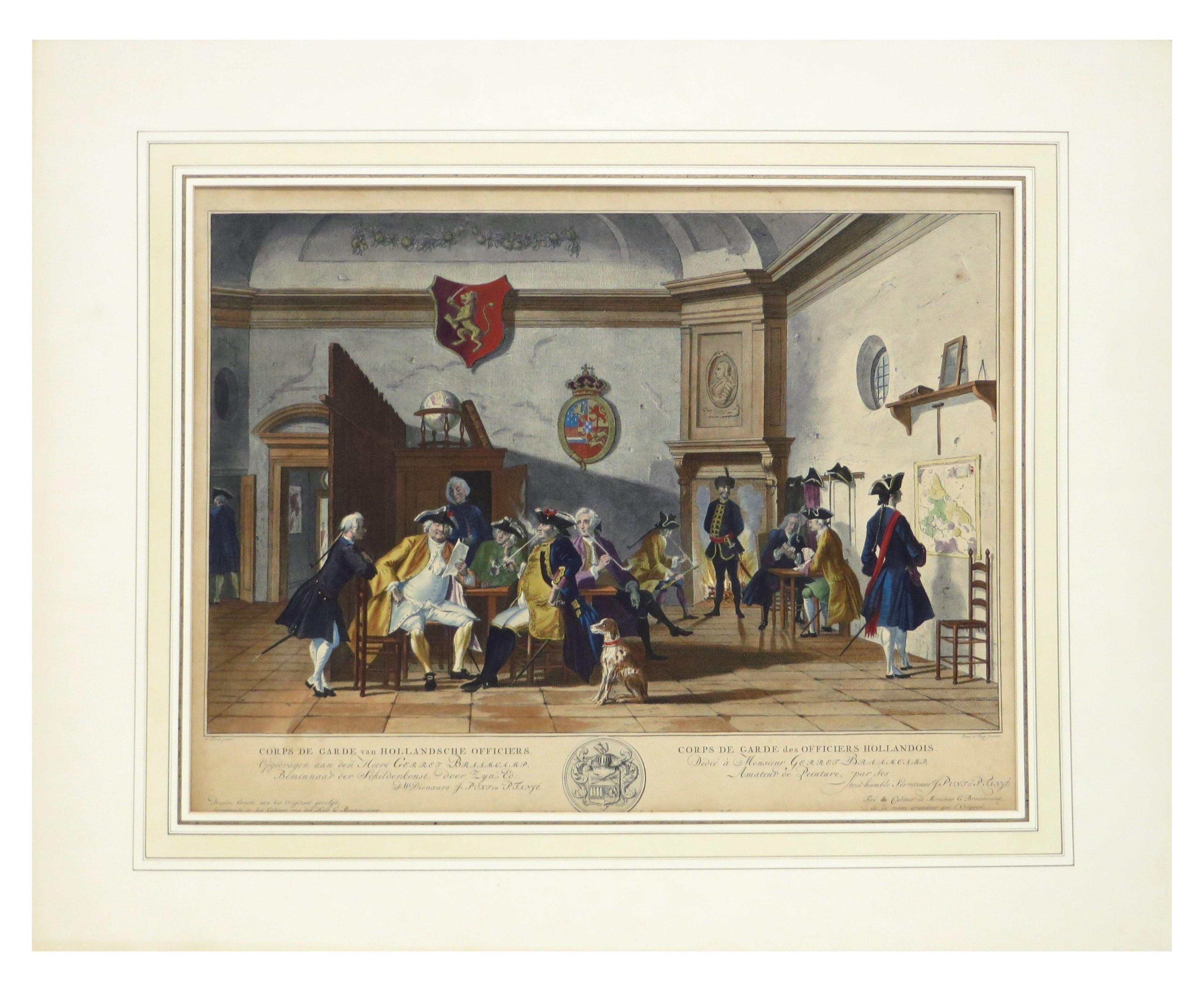 lavishly colored and gold-heightened prints about Dutch 18th-century life For Sale 3