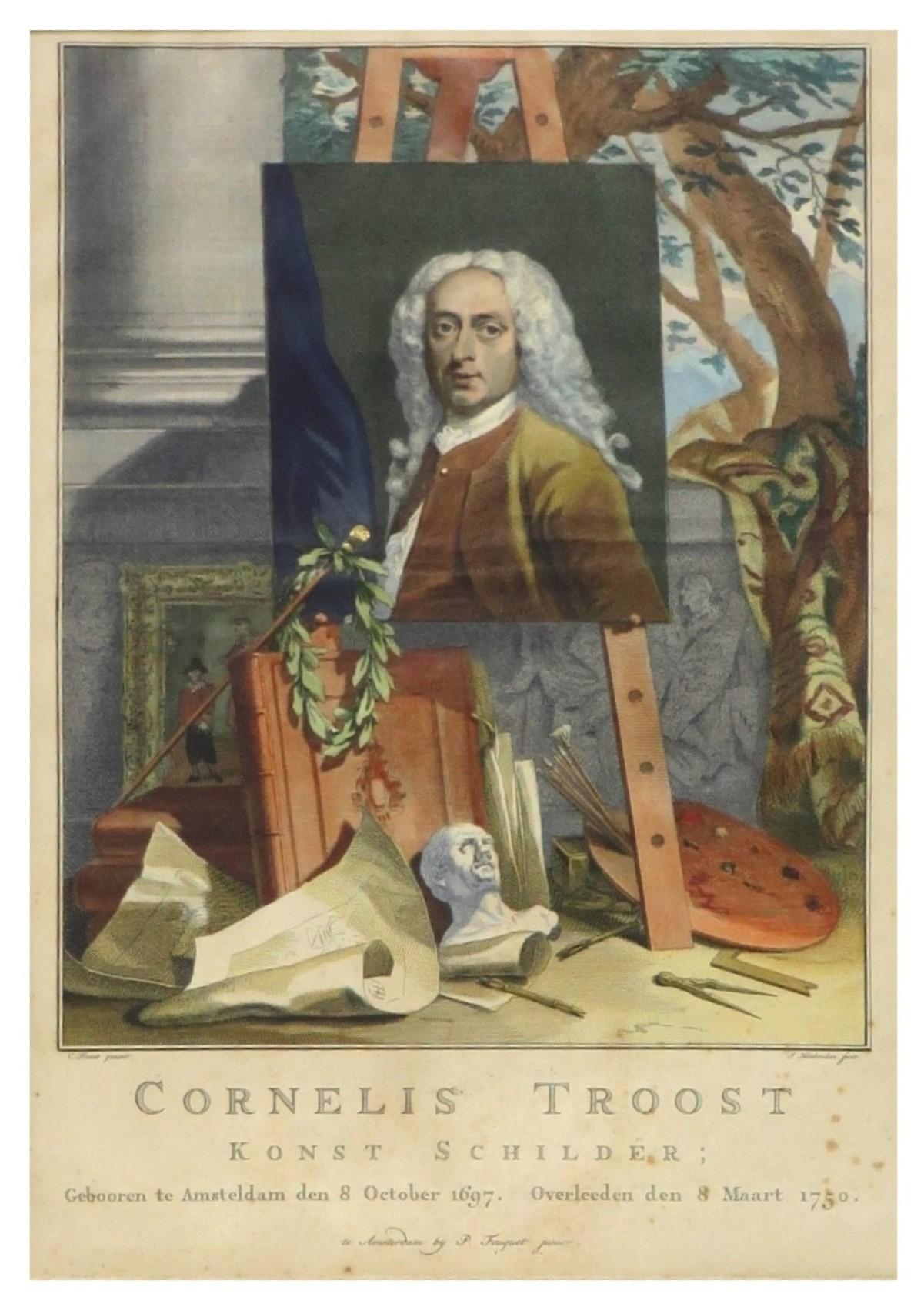 An impressive collection of prints by Cornelis Troost shows vividly the everyday life of the eighteenth-century middle class. Colored by one hand and heightened with gold.

Publisher:	Pierre Fouquet, Cornelis Troost (1696-1750)
Place /