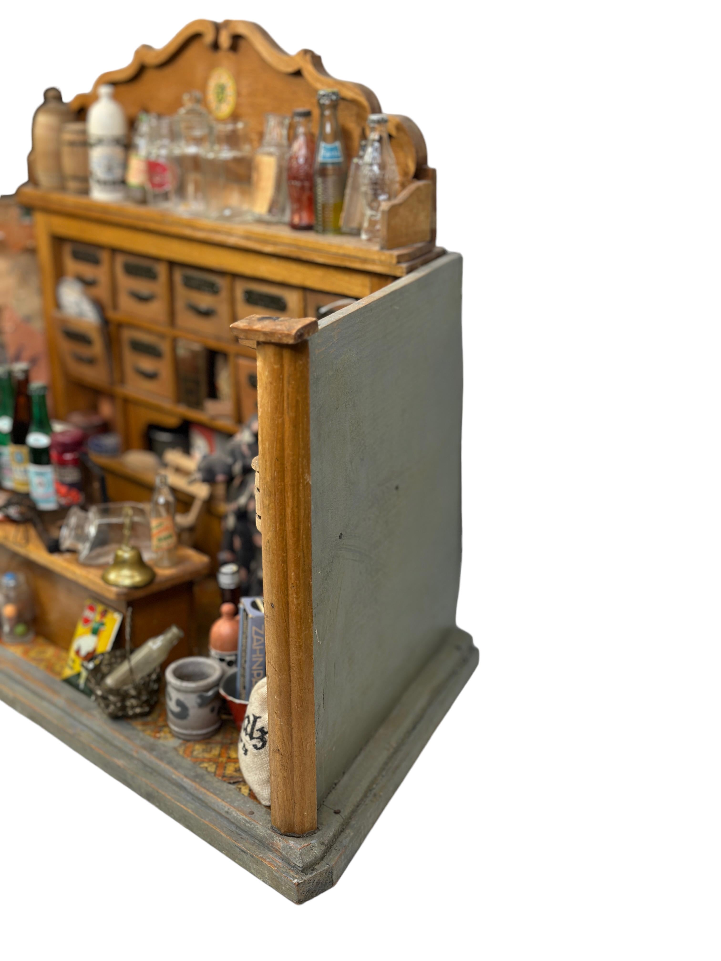 Lavishly-Filled German Wooden Grocery Dollhouse Store Toy 1900s For Sale 9