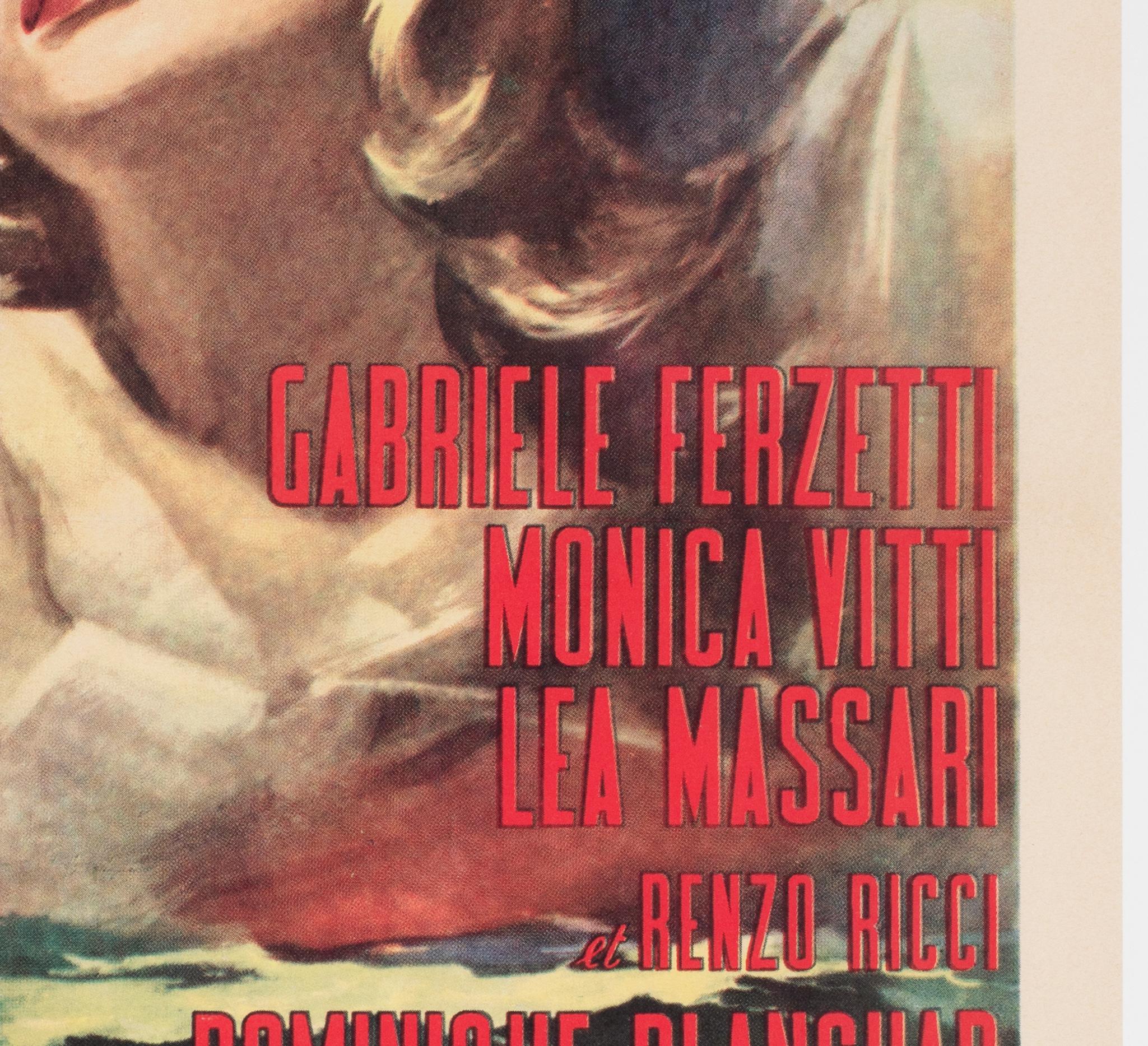 L'Avventura 1960 Cartel de la película francesa Moyenne, Carlantonio Longi Lino en venta