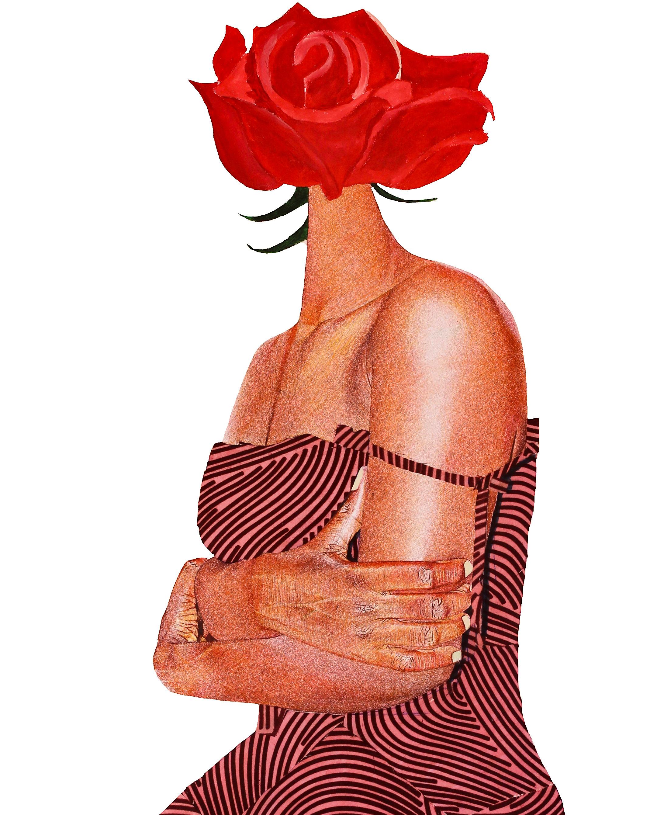Lady Rose es un cuadro original de Lawal Ibrahim. Ibrahim creó Rosa Dama con bolígrafo de color, acuarela y telas sobre papel de 24 x 36 pulgadas.

