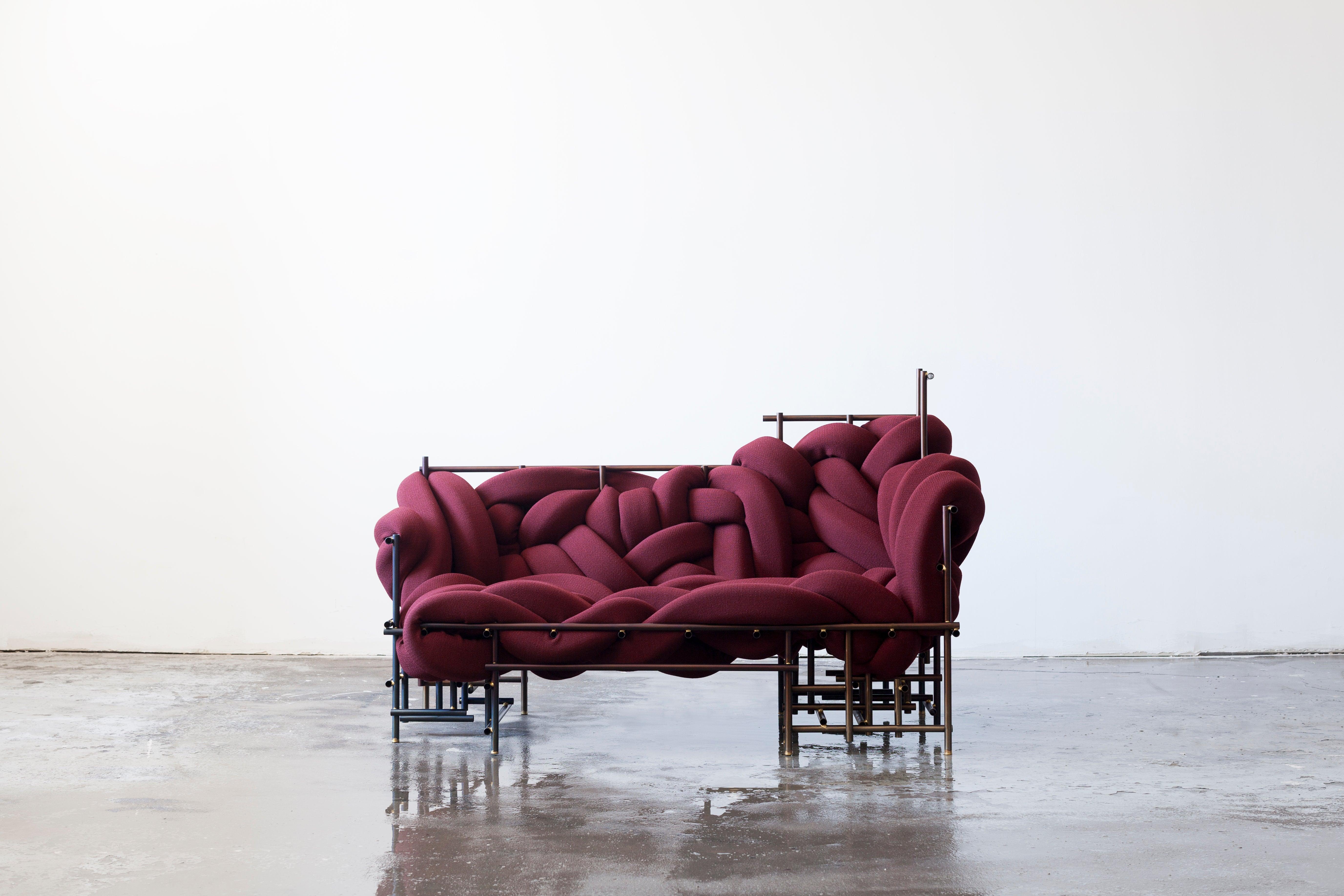 Brass Lawless Sofa Noir by Evan Fay For Sale
