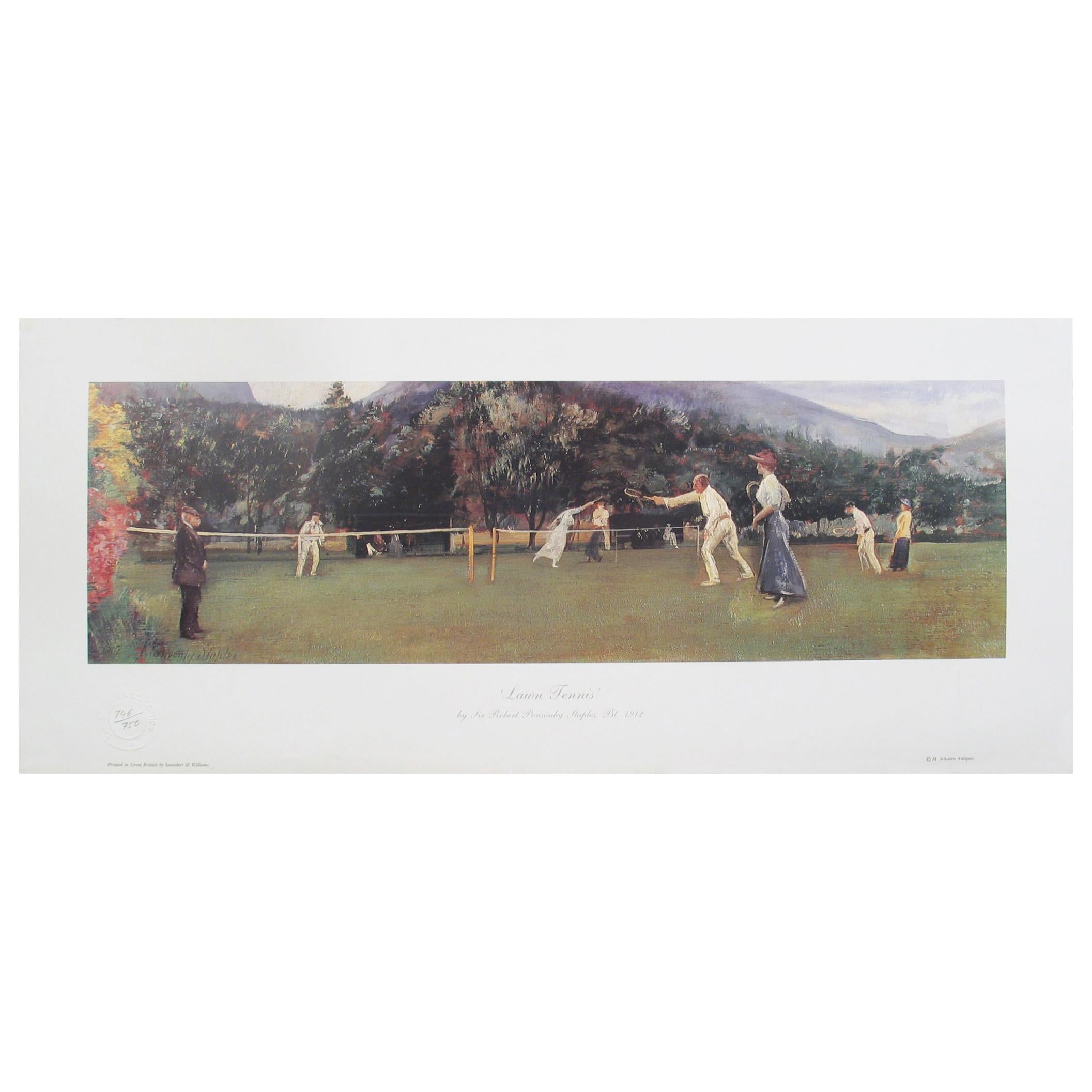 Lawn Tennis Print by Sir Robert Ponsonby Staples