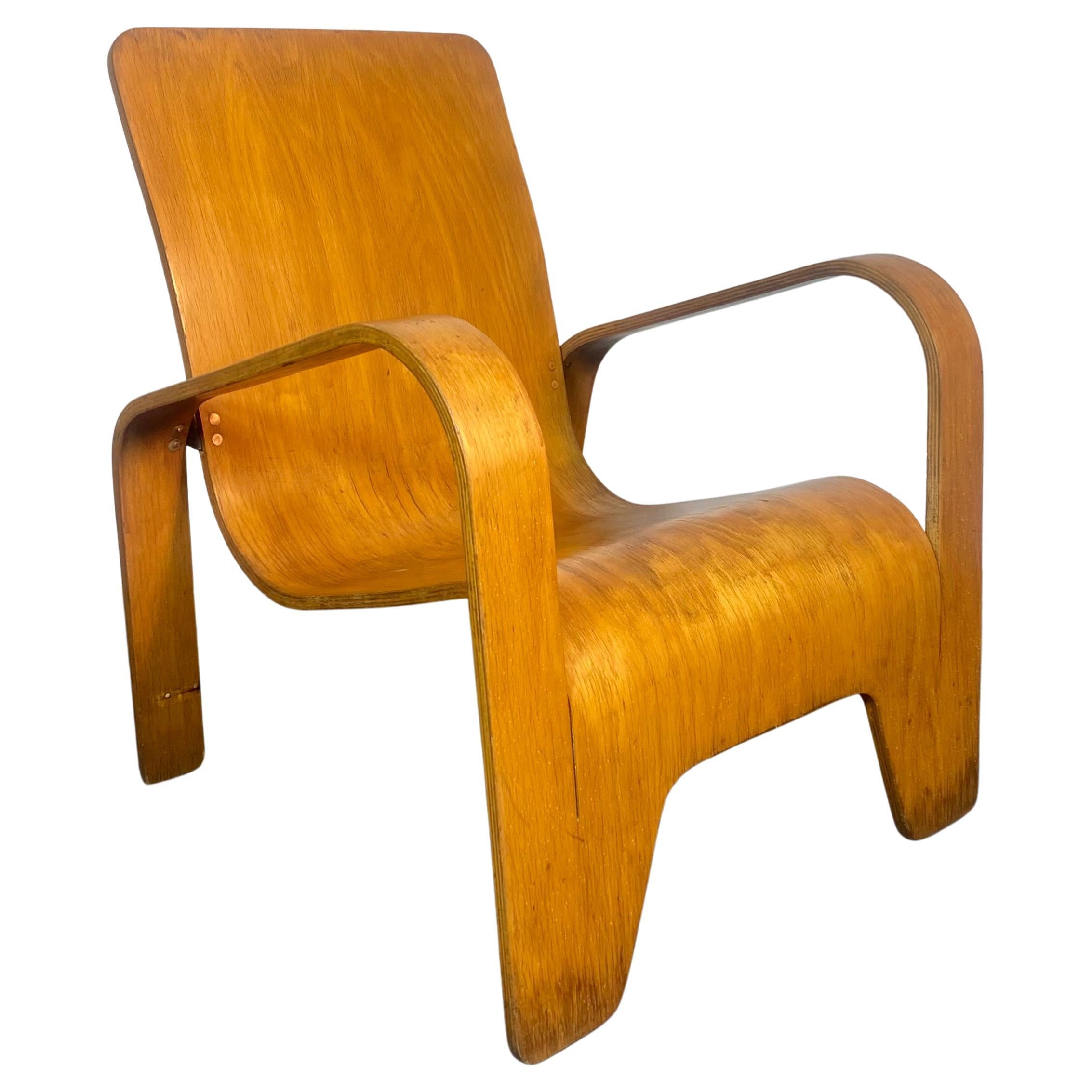 LaWo1 Molded Plywood Lounge Chair by Han Pieck for Lawo Ommen/ Netherlands 1945