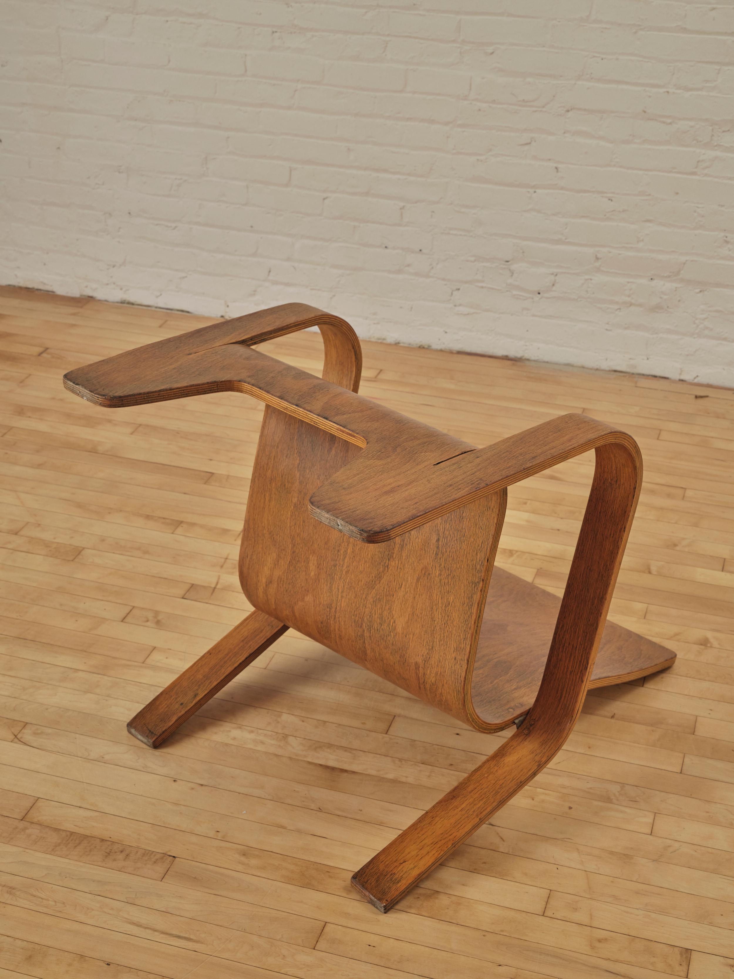 Néerlandais  LaWo1 Wooden Lounge Chair by Han Pieck for Lawo Ommen en vente