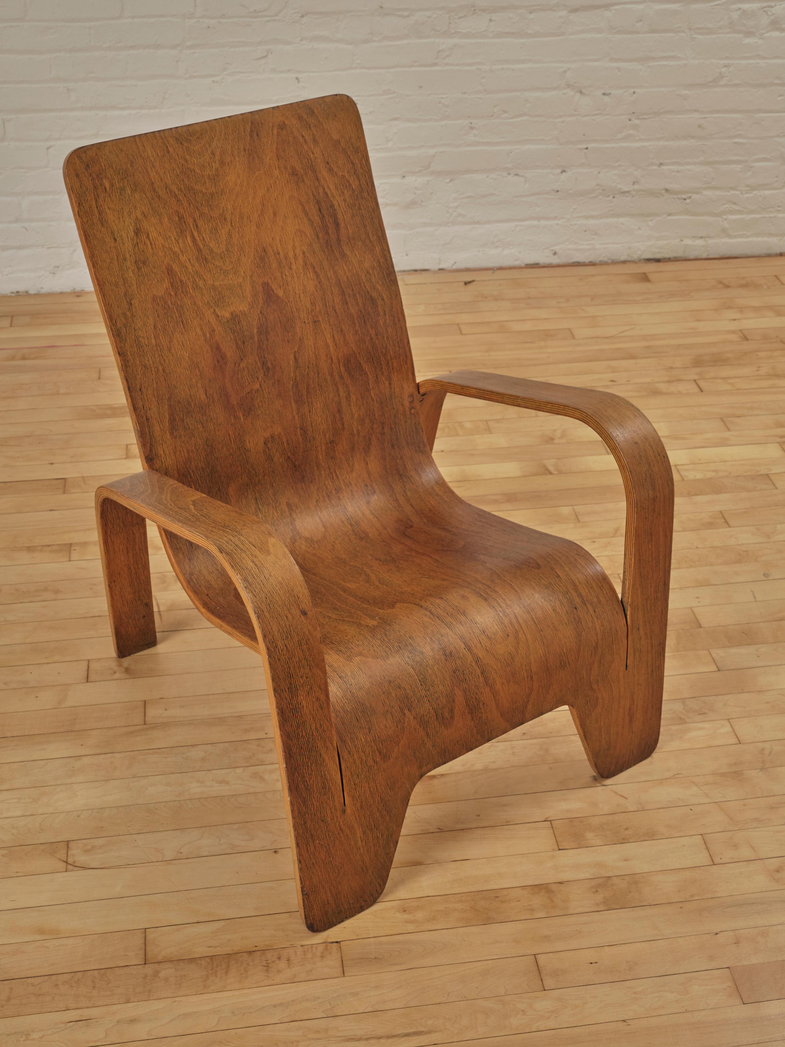  LaWo1 Wooden Lounge Chair by Han Pieck for Lawo Ommen For Sale 1