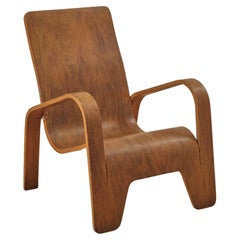  LaWo1 Wooden Lounge Chair by Han Pieck for Lawo Ommen