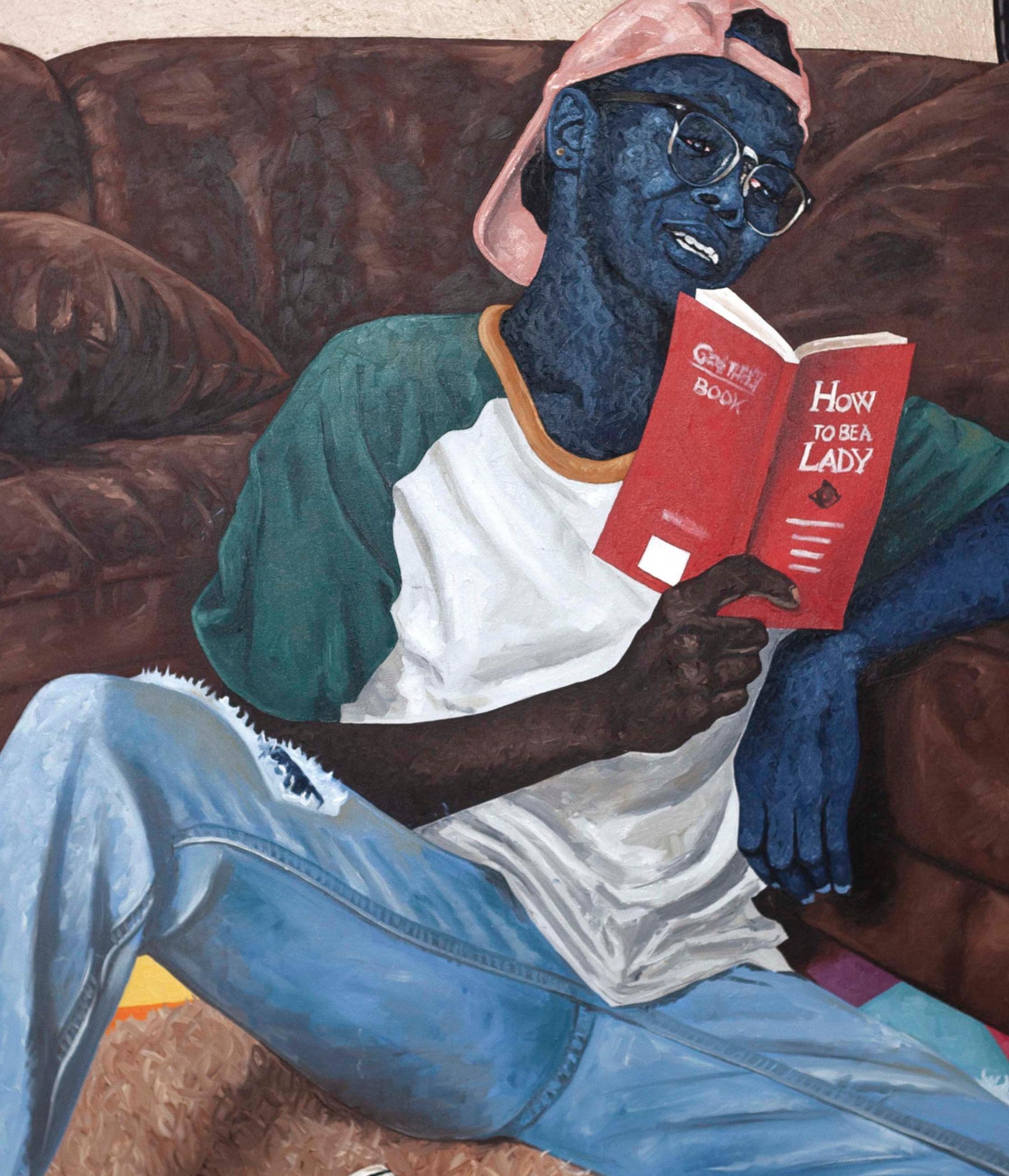 Body of Mind -21st Century, Contemporary, Figurative, Women, Men Oil, Modern Art - Gray Portrait Painting by Lawrence Amoo