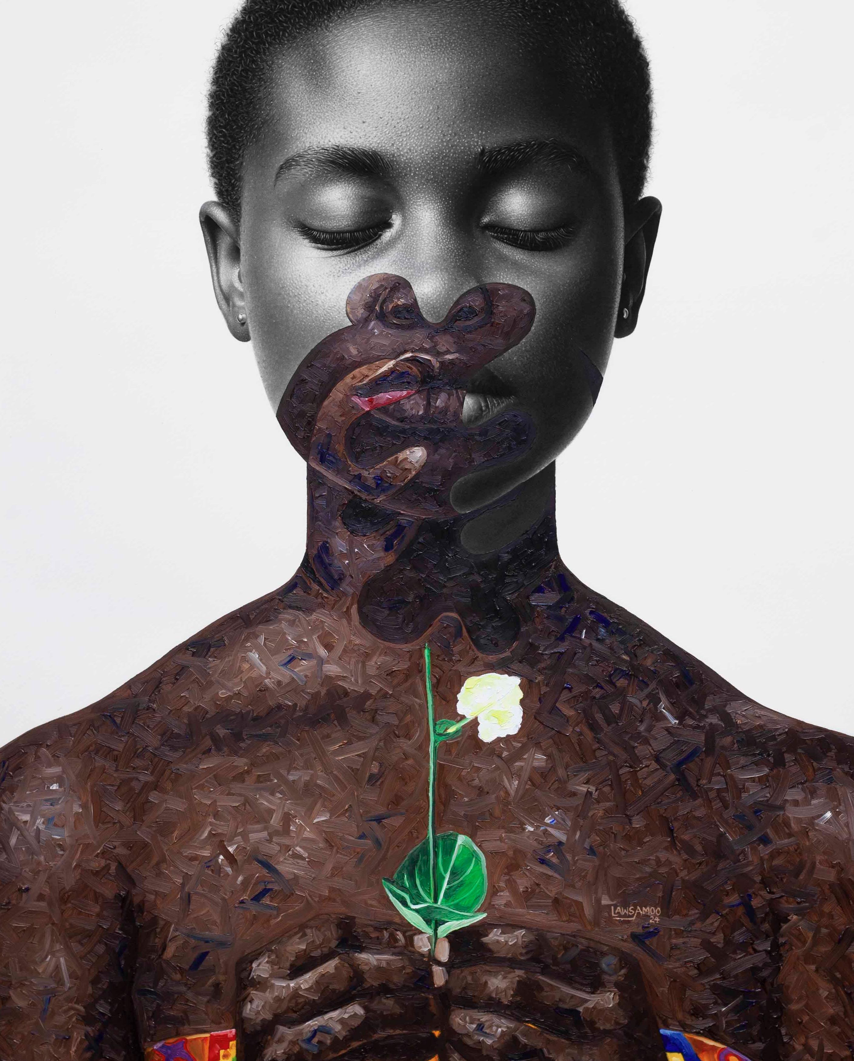 Procedimiento de envío
Envío GRATIS a todo el mundo
Se envía en un tubo bien protegido.
Esta obra es única, no es un grabado ni otro tipo de copia.
Acompañado de un Certificado de Autenticidad.

Sobre el artista
Lawrence Amoo (nacido en 1996) es un