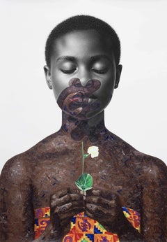 Gye Nyame I -21° secolo, Contemporaneo, Ritratto figurativo, Donna, Tecnica mista