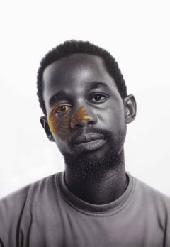 Sankofa II -Siglo XXI, Contemporáneo, Retrato figurativo, Hombre, Técnica mixta