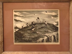 "Windy Hill" Lawrence Beall Smith, Mid-Century Realist Scene, American Life