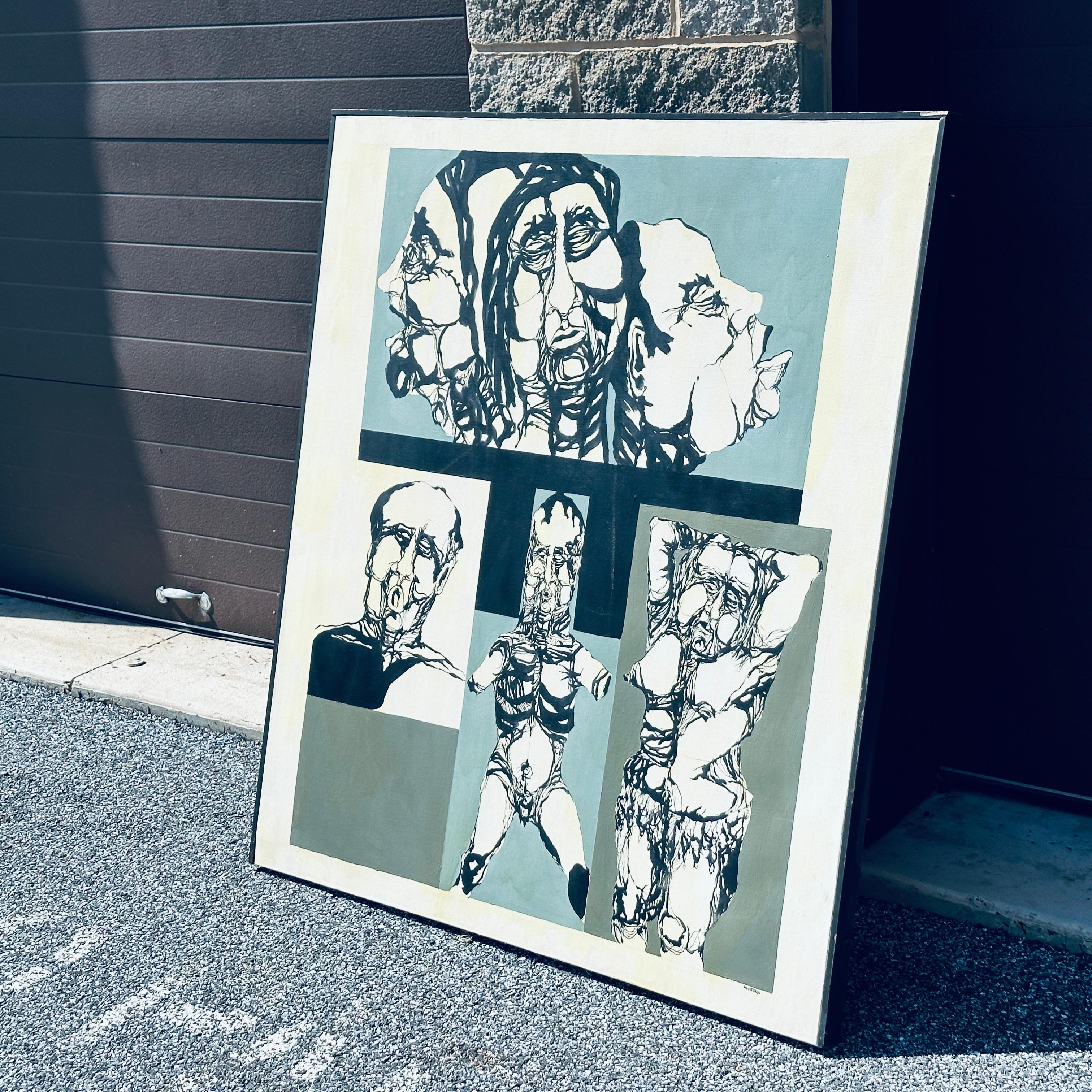 Lawrence Chvotzkin ( Amerikaner, 20. Jahrhundert) Gemälde auf Leinwand (Moderne der Mitte des Jahrhunderts) im Angebot