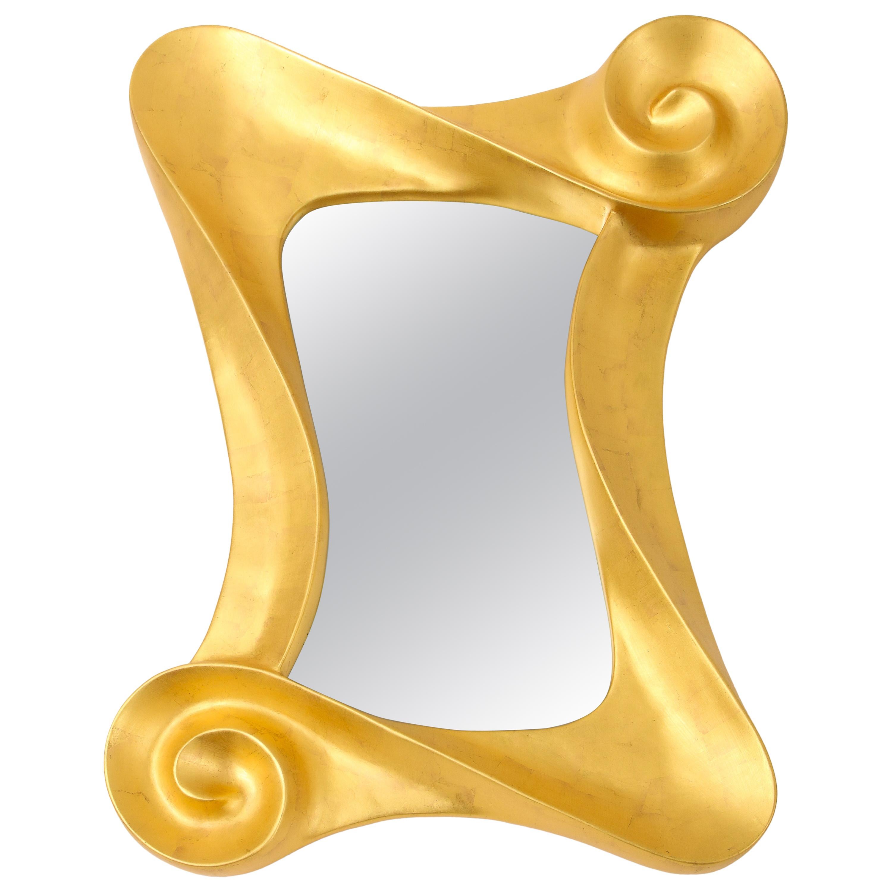 Lawrence De Martino „Sonata in Gold“ 24-Karat Blattgold-Gipsspiegel