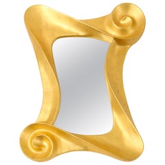 Miroir en plâtre à feuilles d'or 24 carats « Sonata in Gold » de Lawrence De Martino