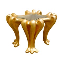 Lawrence De Martino Sculptural Side Table in 24-Karat Gold Leaf, 2000