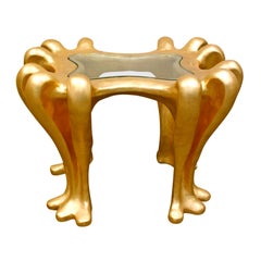 Lawrence De Martino Sculptural Side Table in 24-Karat Gold Leaf, 2000