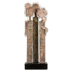 Lawrence. Sculpture en bois sculptée des deux côtés. XXe siècle.