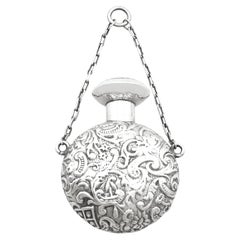 Lawrence Emanuel Antique Victorian English Sterling Silver Scent Flask