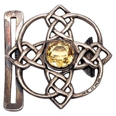 Lawrence Emanuel Sterling Silver Citrine Celtic Belt Buckle