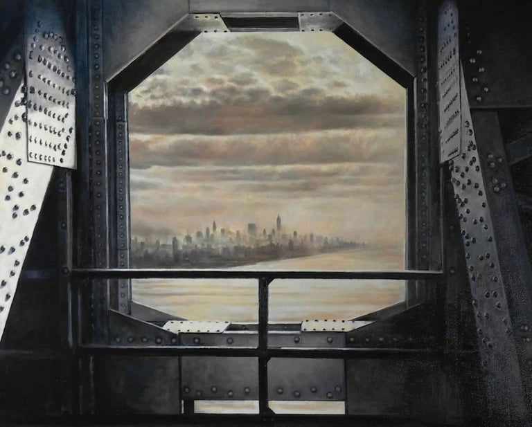 Lawrence Gipe Landscape Painting - Apotheosis No. 2 (View from the GW Bridge, 1937)
