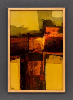 Larry Harris “Life in Between” Mid-Century Geometric Abstract Painting