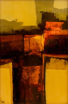 Larry Harris “Life in Between” Mid-Century Geometric Abstract Painting