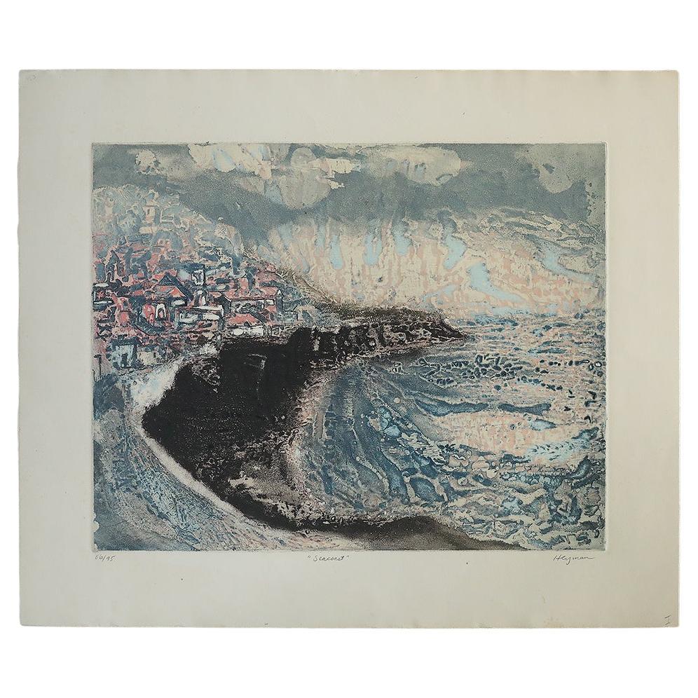Lawrence Heyman, Seacoast, Etching on Arches Paper, 1960s For Sale
