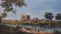 Retro Lawrence Josset Eton College Engraving 1980 after Canaletto Public School UK