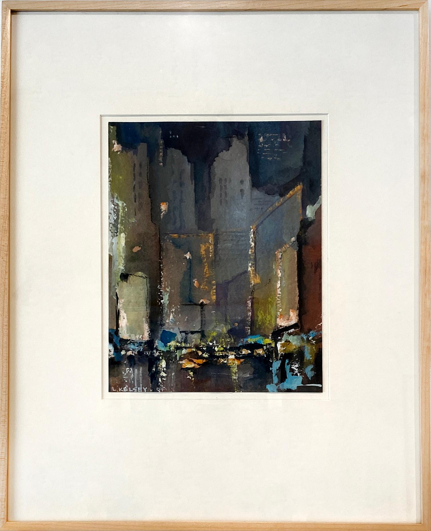 Contemporary Impressionist Painting by Lawrence Kelsey 'The New 42nd Street' For Sale 1