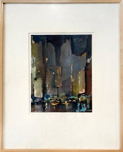 Contemporary Impressionist Painting by Lawrence Kelsey 'The New 42nd Street'