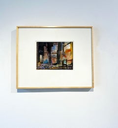 Contemporary Impressionist Painting  'Signs and Lights on Broadway'