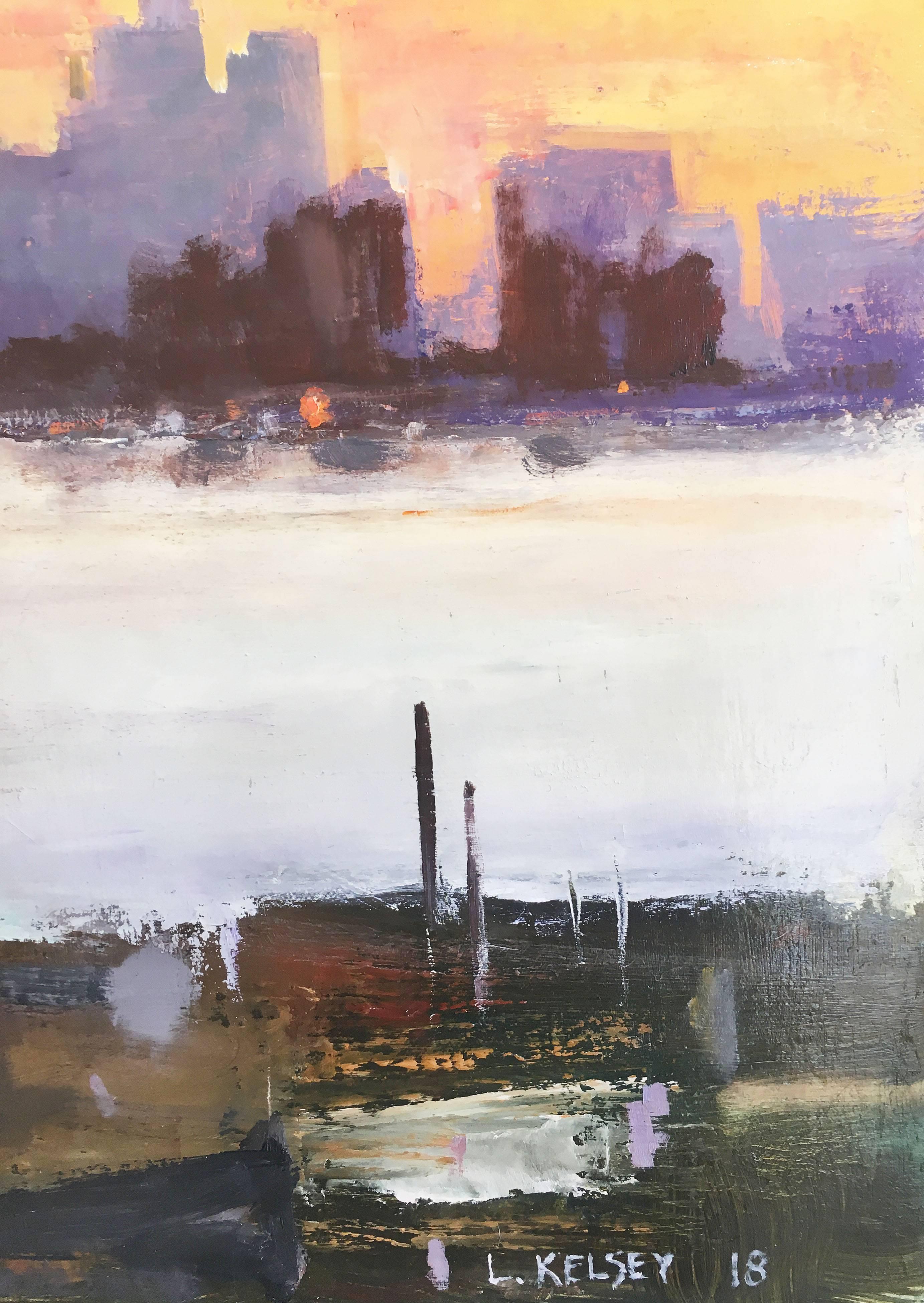 New York, From Brooklyn Heights - American Impressionist Painting by Lawrence Kelsey