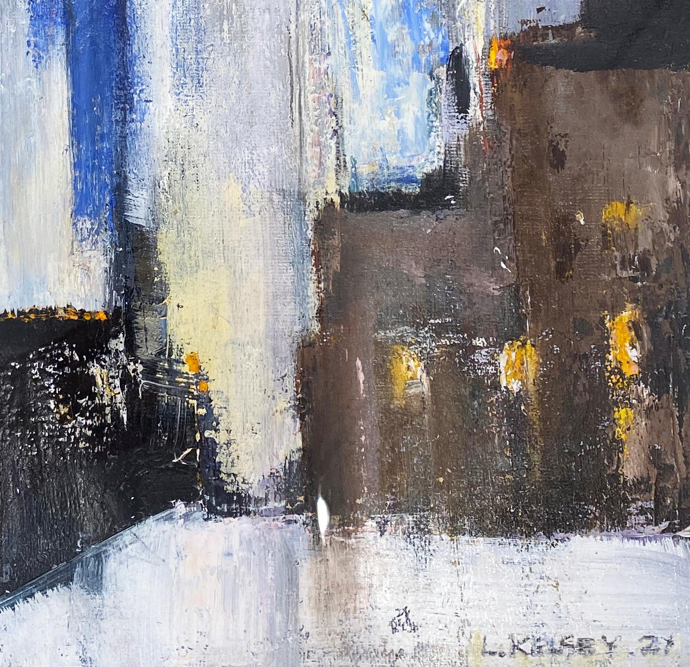 Peinture à l'huile de Lawrence Kelsey « City At Night » (city at Night) en vente 5