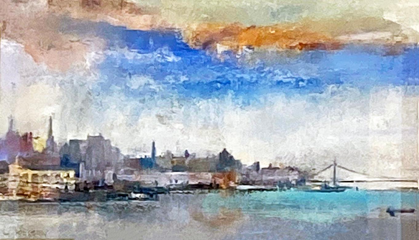 Oil Painting by Lawrence Kelsey 'East River, From Astoria'