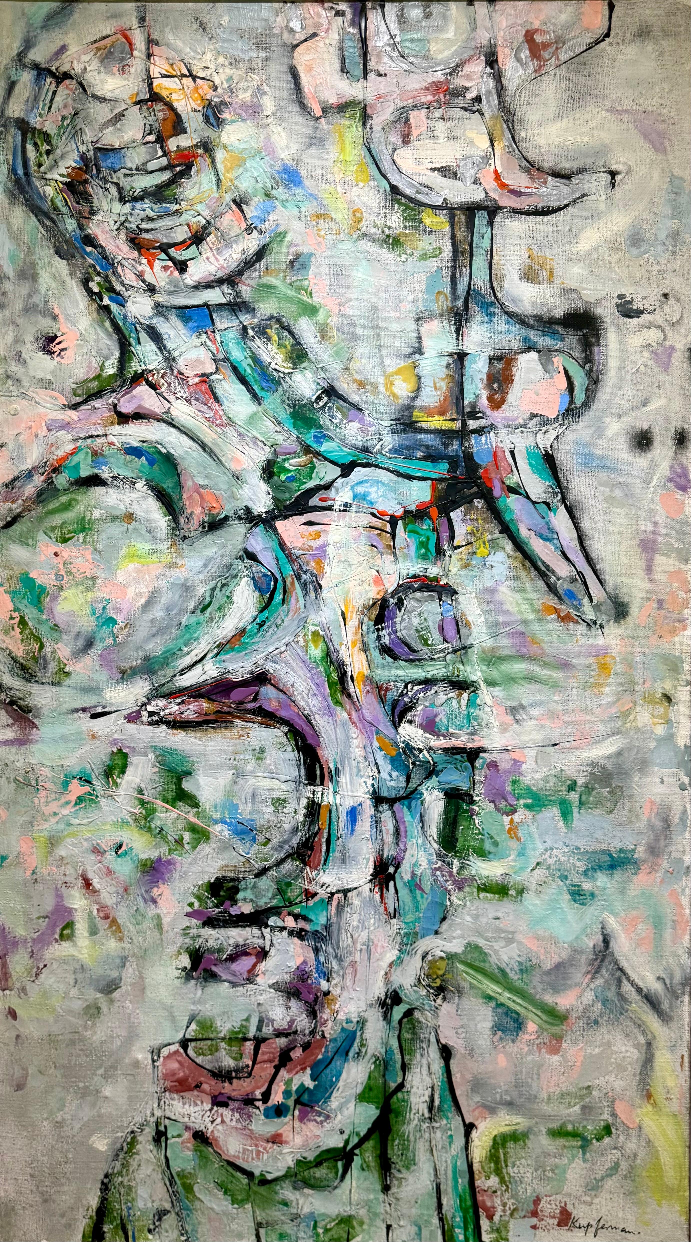 KUPFERMAN Pittura espressionista astratta americana del 1959 - Painting di Lawrence Kupferman