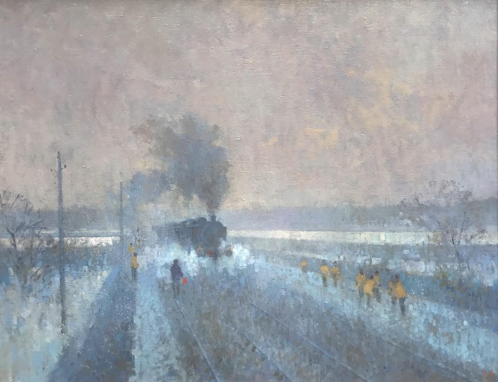 Landscape Painting de Lawrence Mynott - Salir de la estación